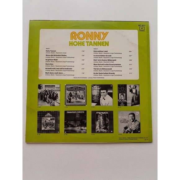 Ronny Hohe Tannen 1974 LP Telefunken Records NT 877 German Import EX - Picture 2 of 7